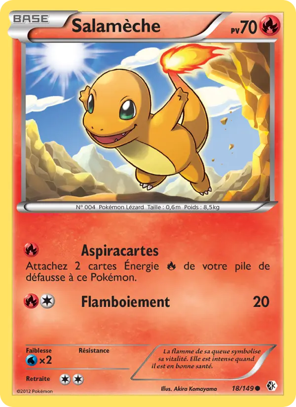 Scan HD carte Pokémon Salamèche 18/149 — Frontières Franchies