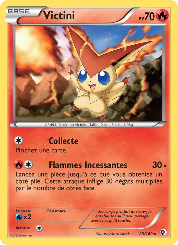 Scan HD carte Pokémon Victini 23/149 — Frontières Franchies