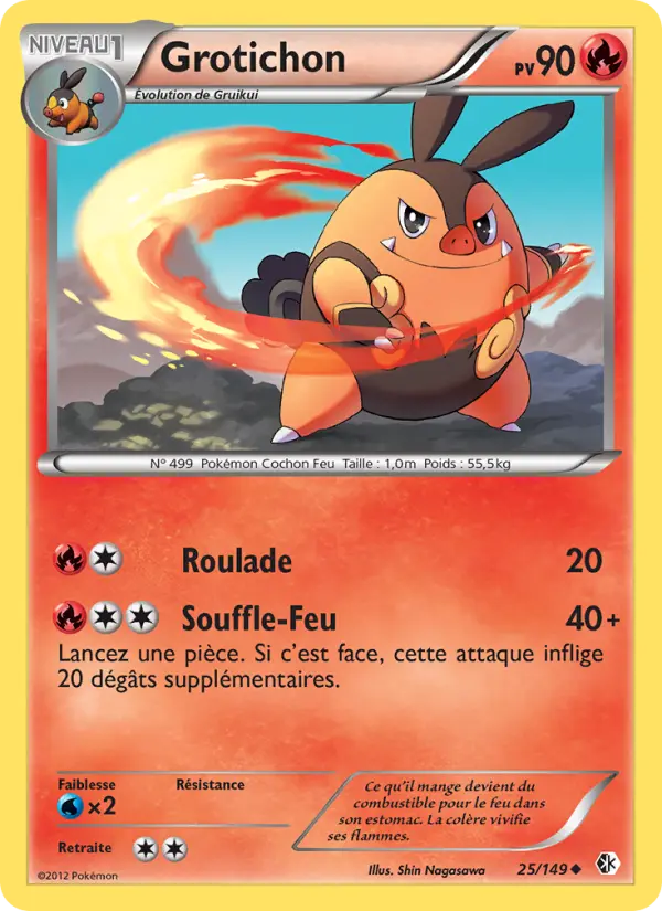 Scan HD carte Pokémon Grotichon 25/149 — Frontières Franchies