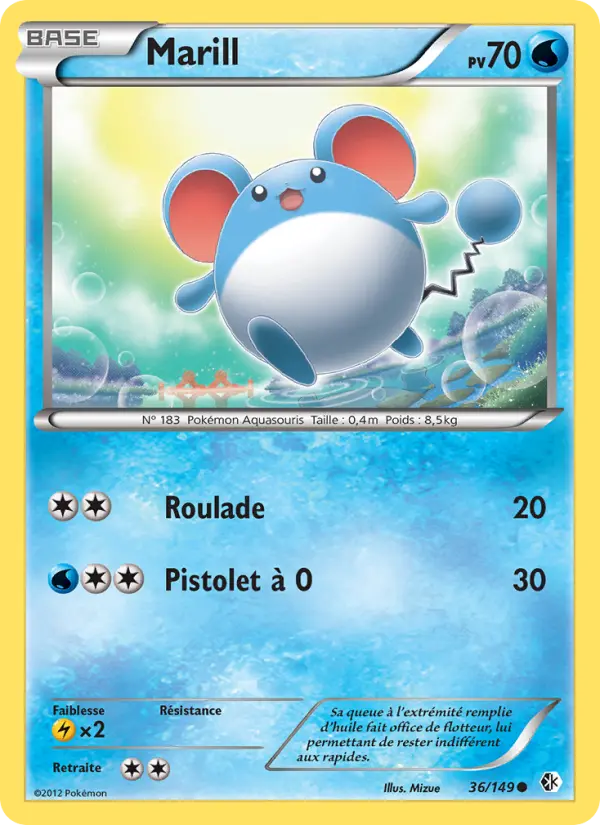 Scan HD carte Pokémon Marill 36/149 — Frontières Franchies
