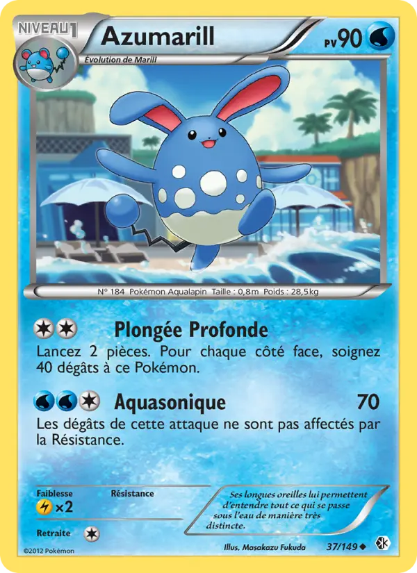 Scan HD carte Pokémon Azumarill 37/149 — Frontières Franchies