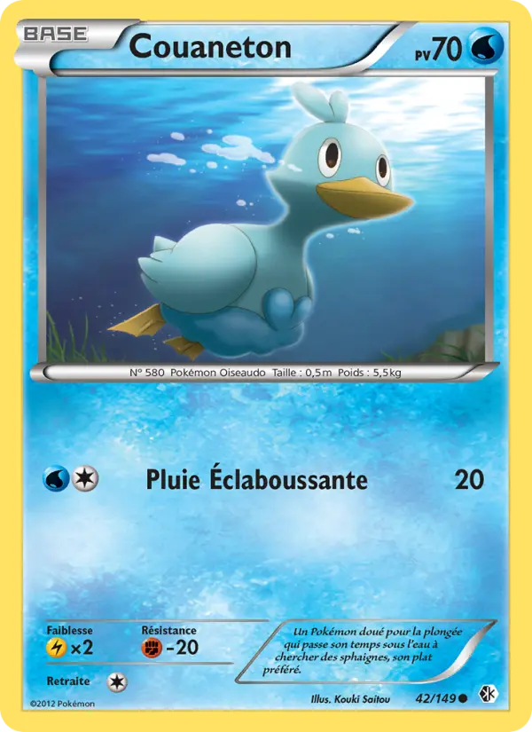Scan HD carte Pokémon Couaneton 42/149 — Frontières Franchies