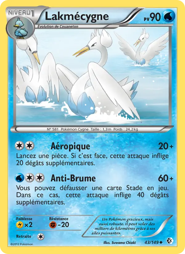 Scan HD carte Pokémon Lakmécygne 43/149 — Frontières Franchies