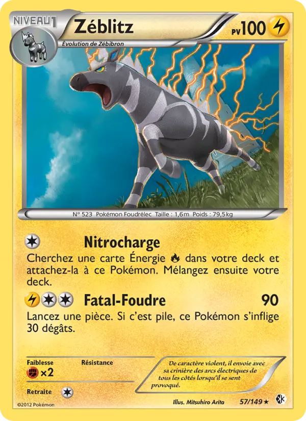 Scan HD carte Pokémon Zéblitz 57/149 — Frontières Franchies
