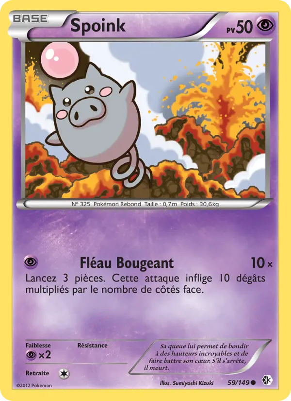 Scan HD carte Pokémon Spoink 59/149 — Frontières Franchies