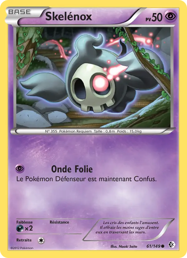 Scan HD carte Pokémon Skelénox 61/149 — Frontières Franchies
