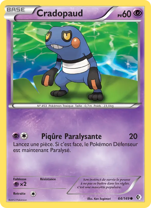 Scan HD carte Pokémon Cradopaud 64/149 — Frontières Franchies