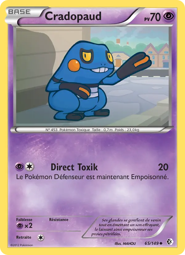 Scan HD carte Pokémon Cradopaud 65/149 — Frontières Franchies