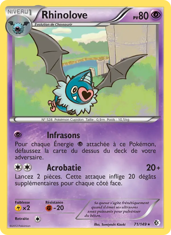Scan HD carte Pokémon Rhinolove 71/149 — Frontières Franchies
