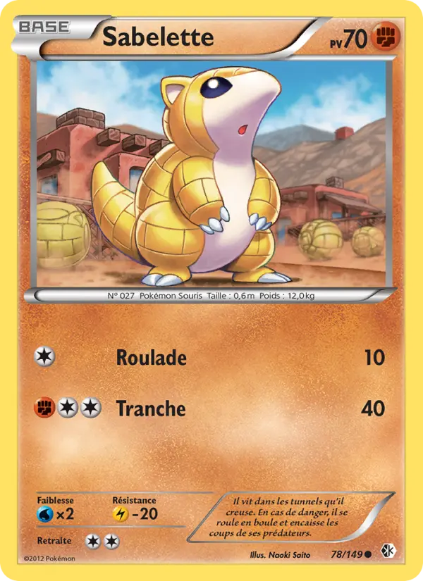 Scan HD carte Pokémon Sabelette 78/149 — Frontières Franchies