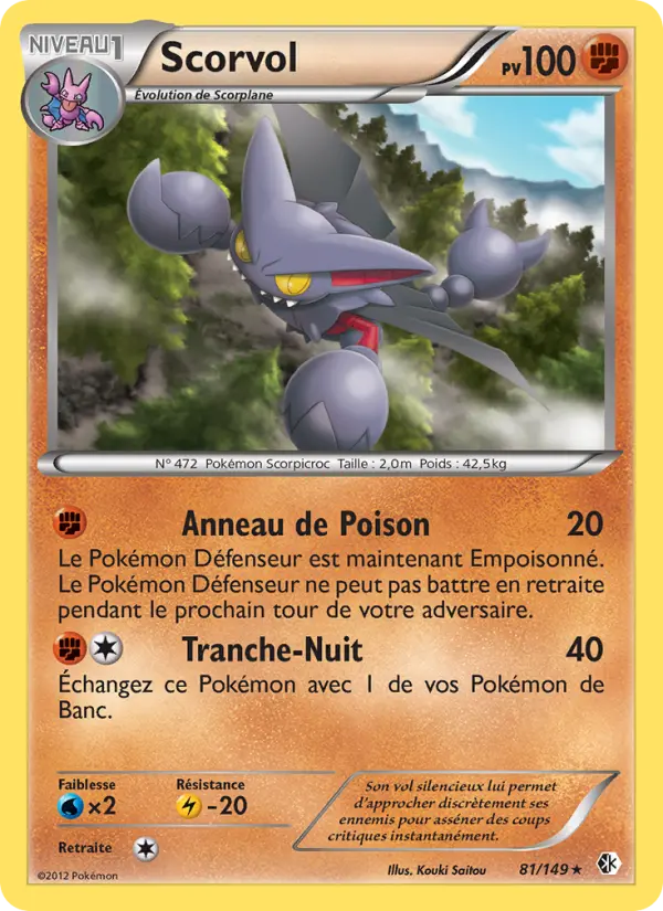 Scan HD carte Pokémon Scorvol 81/149 — Frontières Franchies