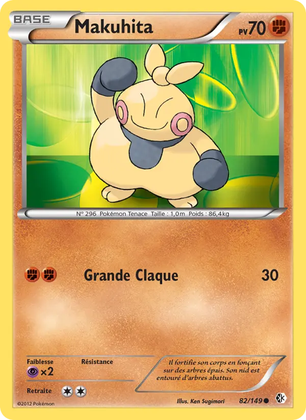 Scan HD carte Pokémon Makuhita 82/149 — Frontières Franchies