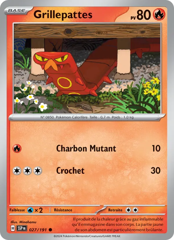 Scan HD carte Pokémon Grillepattes 027/191 — Étincelles Déferlantes