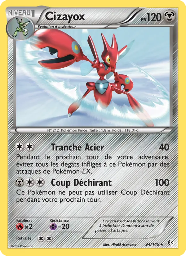 Scan HD carte Pokémon Cizayox 94/149 — Frontières Franchies