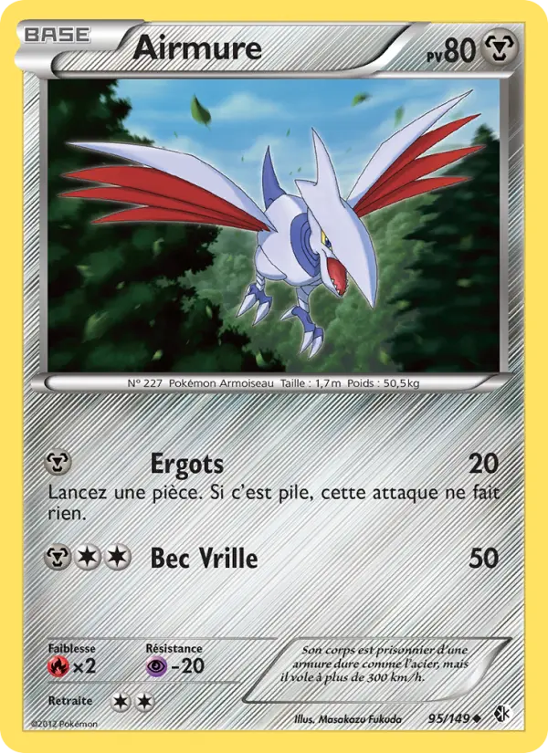 Scan HD carte Pokémon Airmure 95/149 — Frontières Franchies