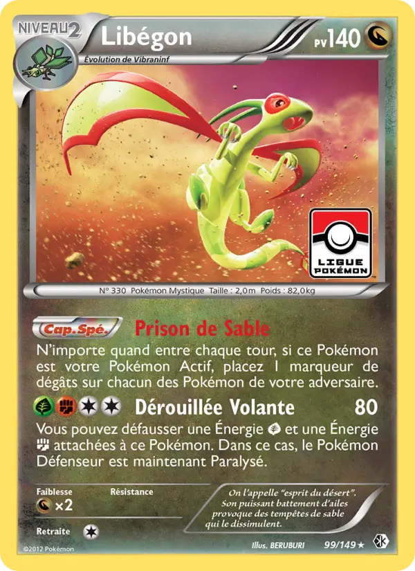 Scan HD carte Pokémon Libégon 99/149 — Frontières Franchies