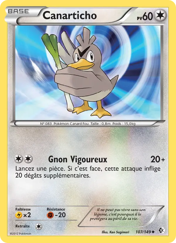 Scan HD carte Pokémon Canarticho 107/149 — Frontières Franchies