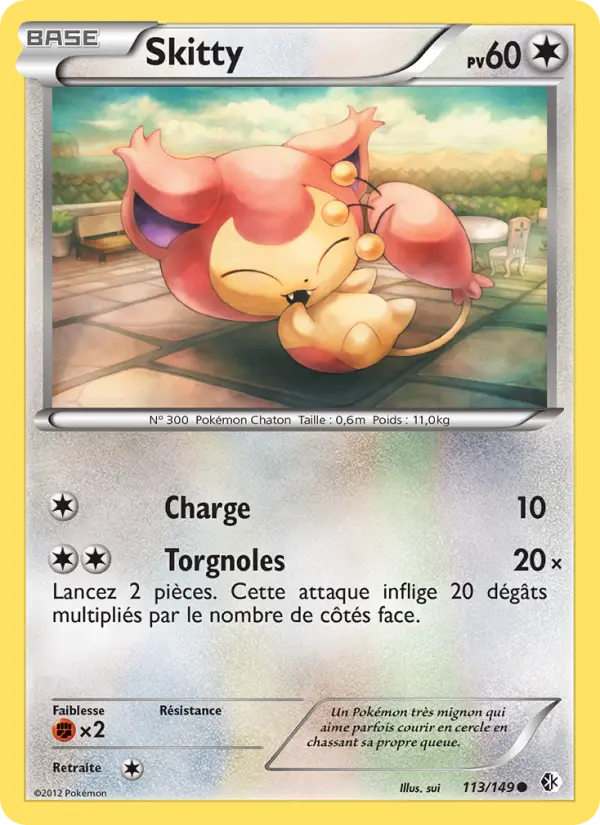Scan HD carte Pokémon Skitty 113/149 — Frontières Franchies