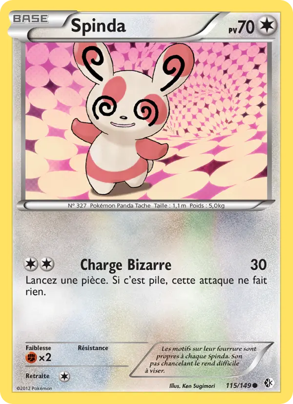 Scan HD carte Pokémon Spinda 115/149 — Frontières Franchies