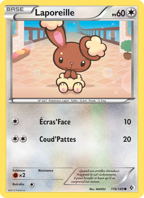 Scan HD carte Pokémon Laporeille 116/149 — Frontières Franchies