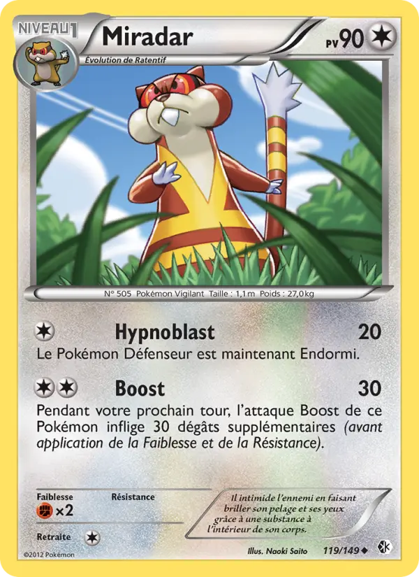 Scan HD carte Pokémon Miradar 119/149 — Frontières Franchies