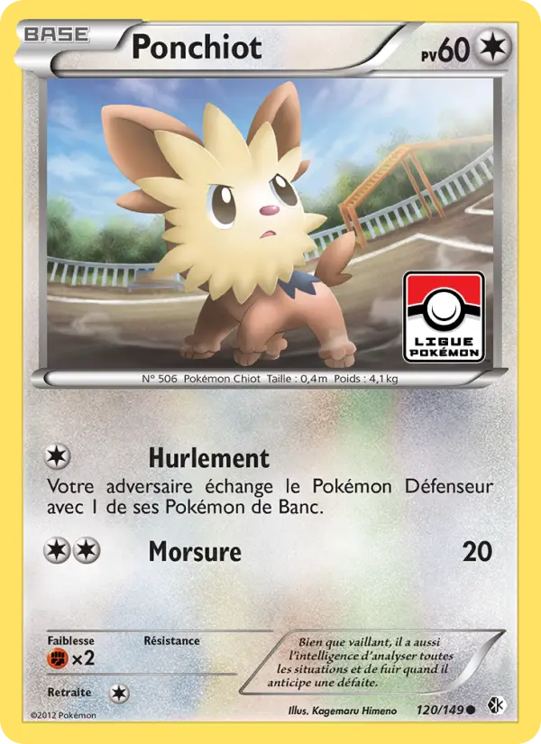 Scan HD carte Pokémon Ponchiot 120/149 — Frontières Franchies