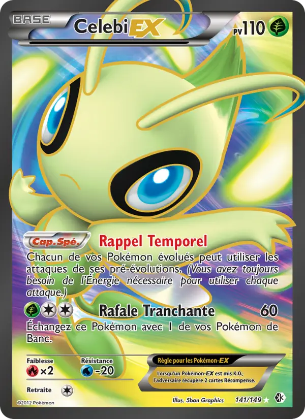Scan HD carte Pokémon Celebi-EX 141/149 — Frontières Franchies