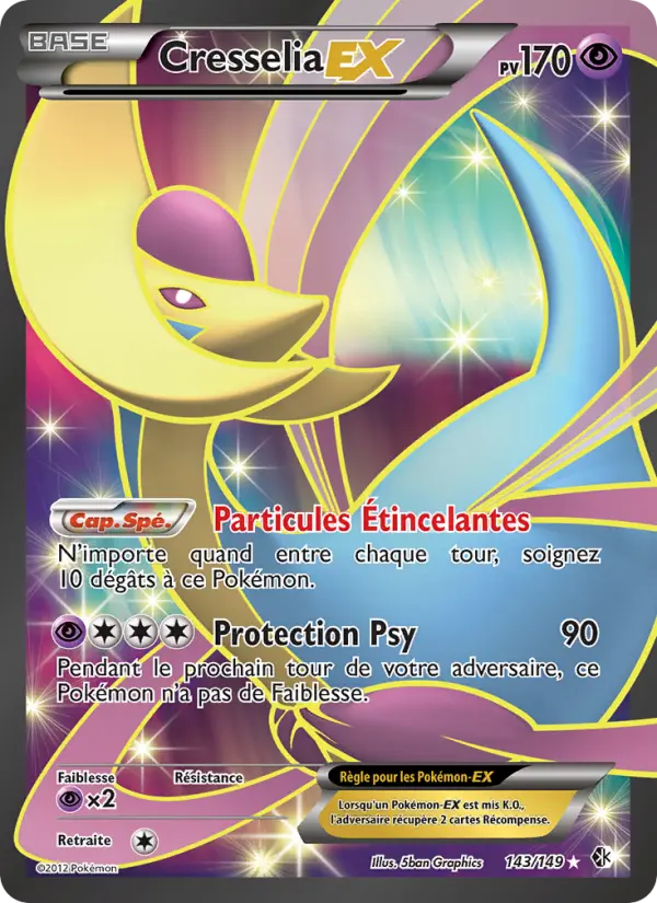 Scan HD carte Pokémon Cresselia-EX 143/149 — Frontières Franchies