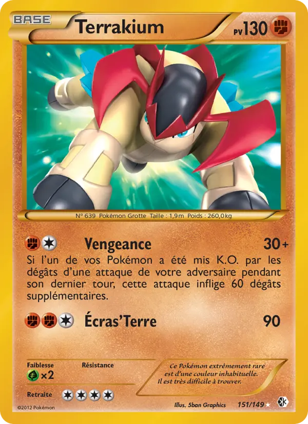 Scan HD carte Pokémon Terrakium 151/149 — Frontières Franchies