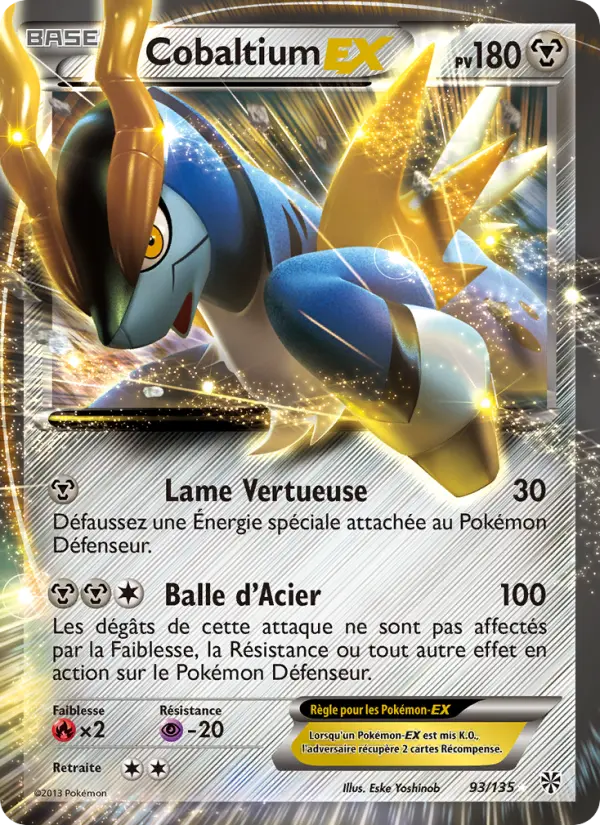 Scan HD carte Pokémon Cobaltium-EX 93/135 — Tempète Plasma