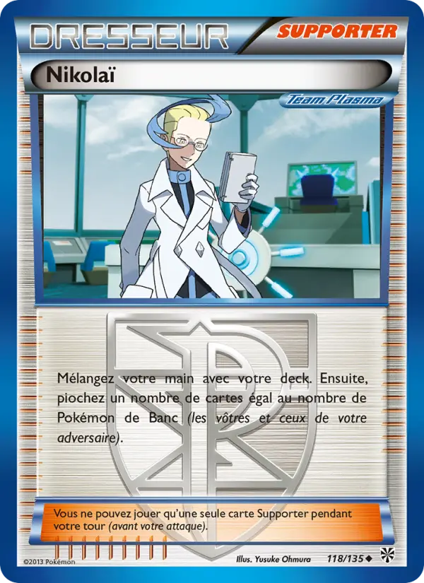 Scan HD carte Pokémon Nikolaï 118/135 — Tempète Plasma