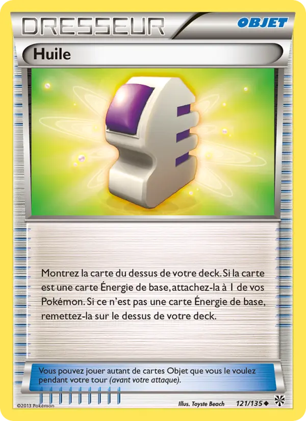 Scan HD carte Pokémon Huile 121/135 — Tempète Plasma