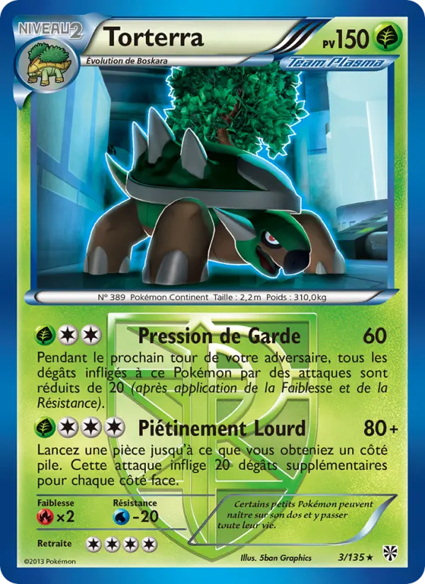 Scan HD carte Pokémon Torterra 3/135 — Tempète Plasma