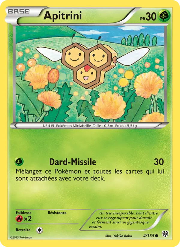 Scan HD carte Pokémon Apitrini 4/135 — Tempète Plasma
