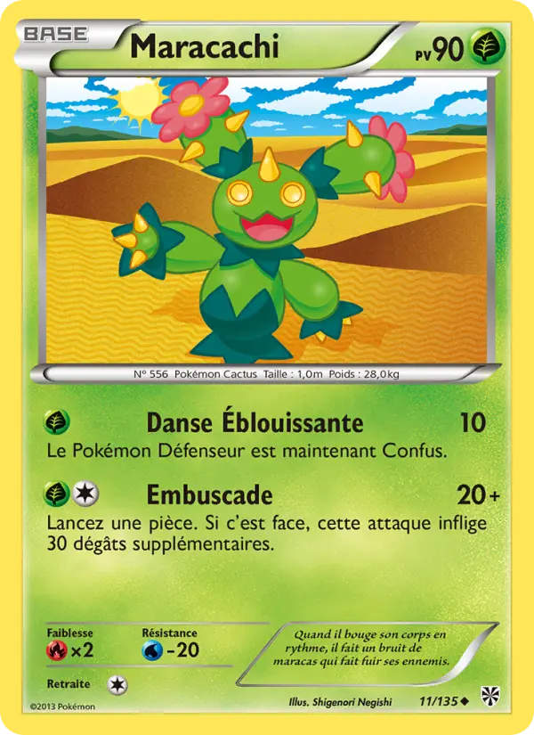 Scan HD carte Pokémon Maracachi 11/135 — Tempète Plasma