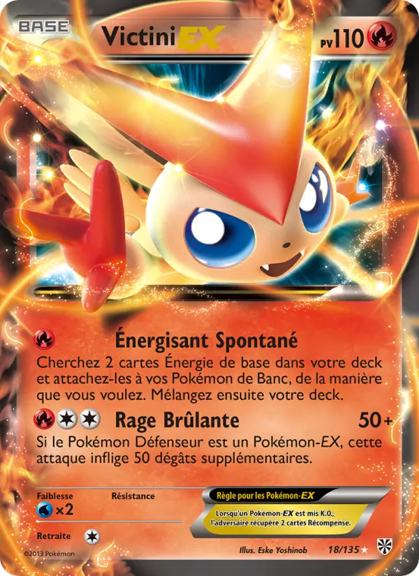Scan HD carte Pokémon Victini-EX 18/135 — Tempète Plasma