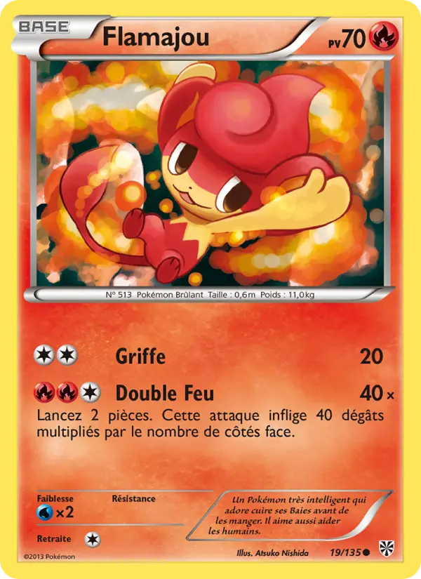 Scan HD carte Pokémon Flamajou 19/135 — Tempète Plasma