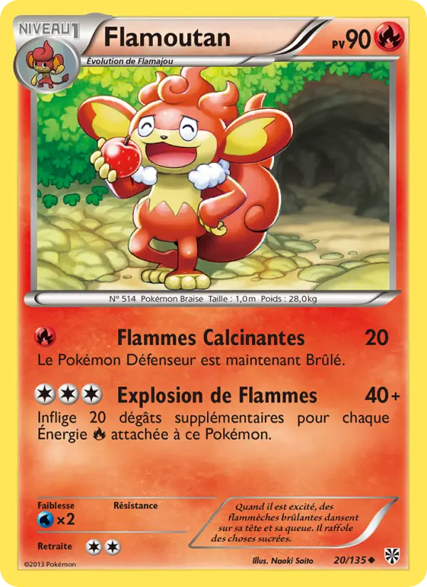 Scan HD carte Pokémon Flamoutan 20/135 — Tempète Plasma