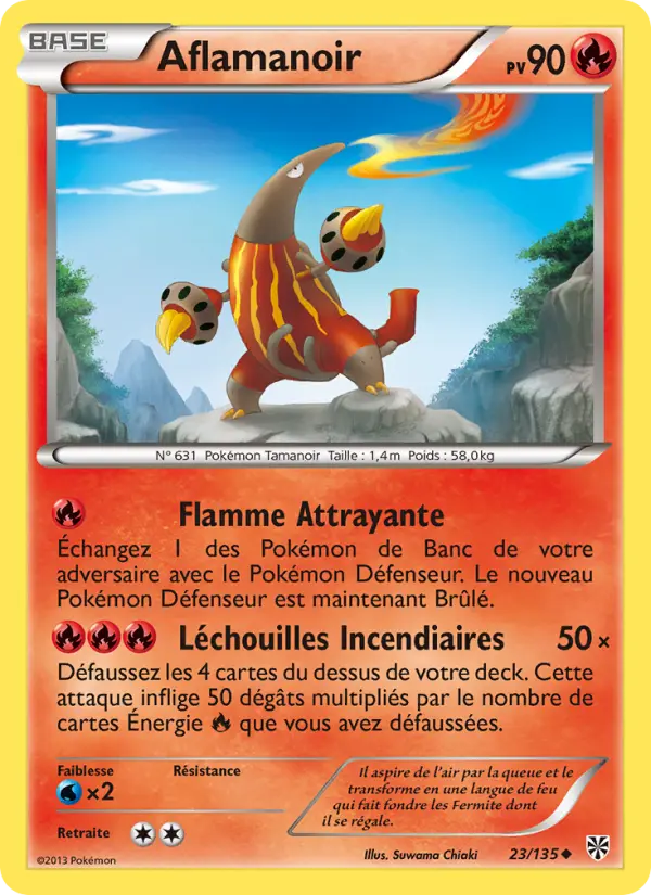 Scan HD carte Pokémon Aflamanoir 23/135 — Tempète Plasma