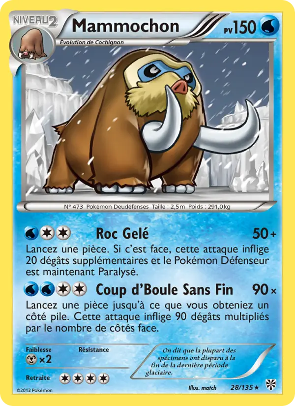 Scan HD carte Pokémon Mammochon 28/135 — Tempète Plasma
