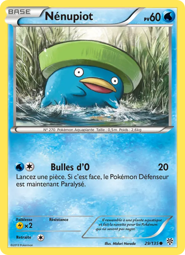 Scan HD carte Pokémon Nénupiot 29/135 — Tempète Plasma