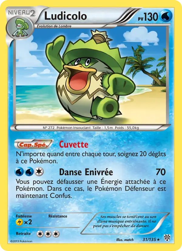 Scan HD carte Pokémon Ludicolo 31/135 — Tempète Plasma