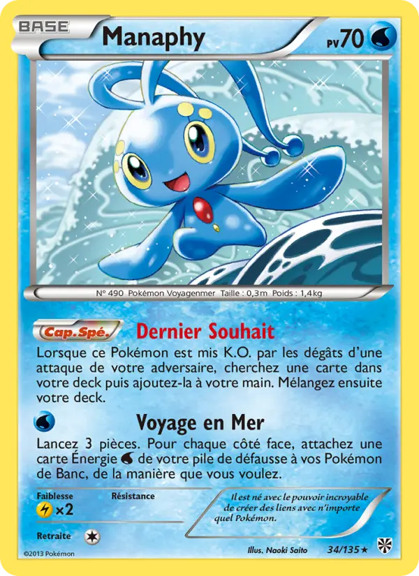 Scan HD carte Pokémon Manaphy 34/135 — Tempète Plasma