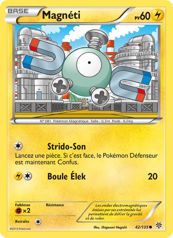 Scan HD carte Pokémon Magnéti 42/135 — Tempète Plasma