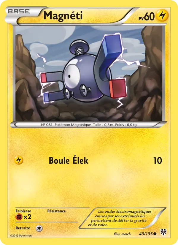 Scan HD carte Pokémon Magnéti 43/135 — Tempète Plasma
