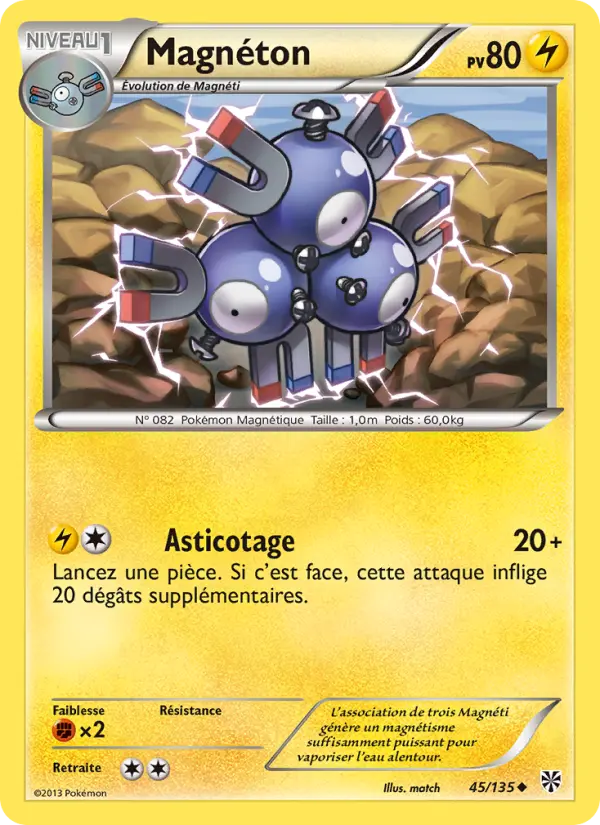 Scan HD carte Pokémon Magnéton 45/135 — Tempète Plasma