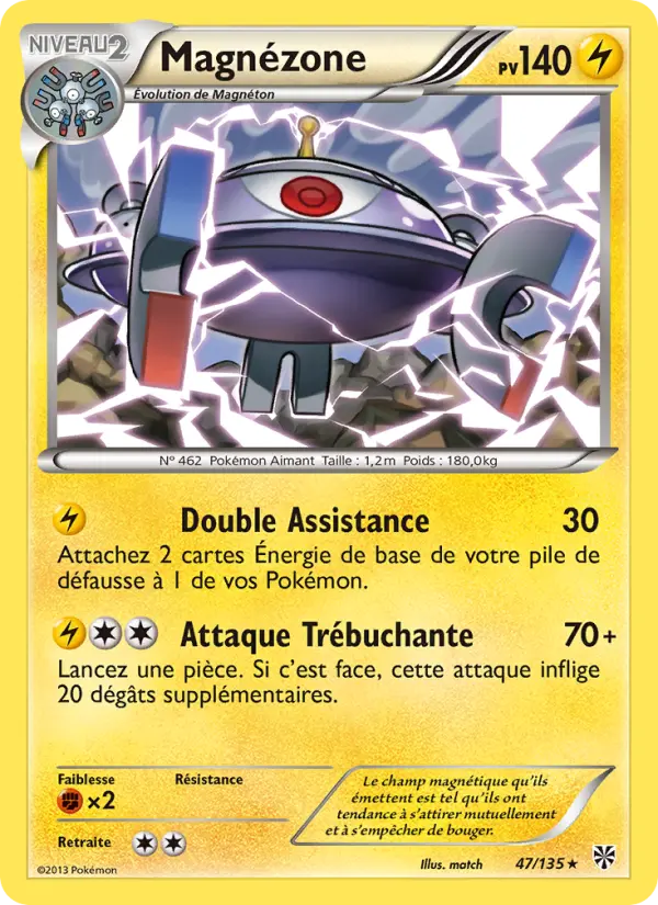 Scan HD carte Pokémon Magnézone 47/135 — Tempète Plasma