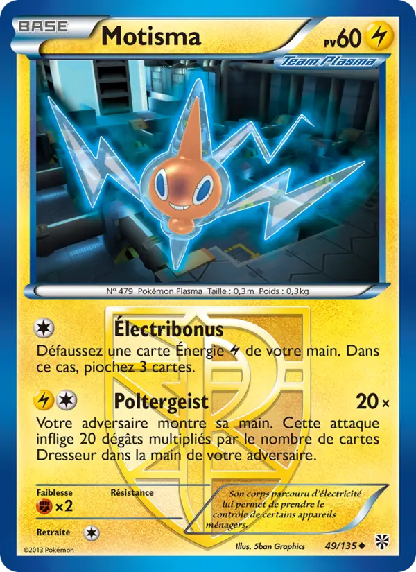 Scan HD carte Pokémon Motisma 49/135 — Tempète Plasma