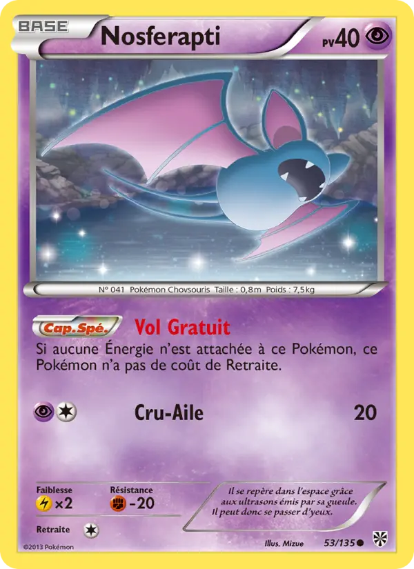 Scan HD carte Pokémon Nosferapti 53/135 — Tempète Plasma