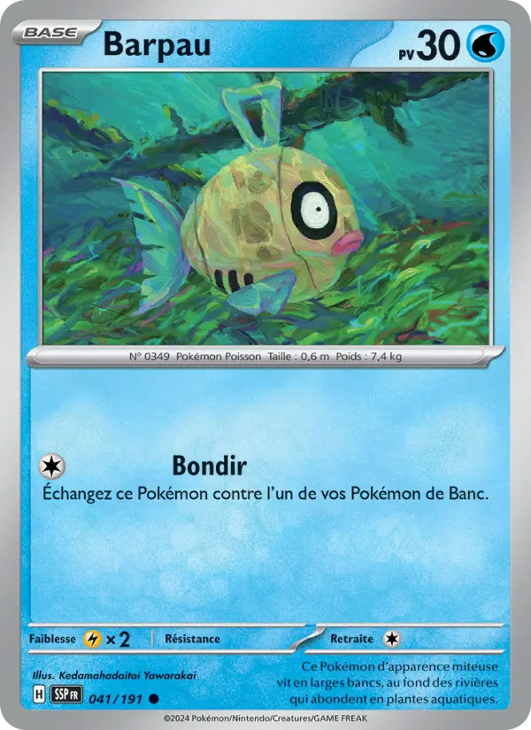 Scan HD carte Pokémon Barpau 041/191 — Étincelles Déferlantes